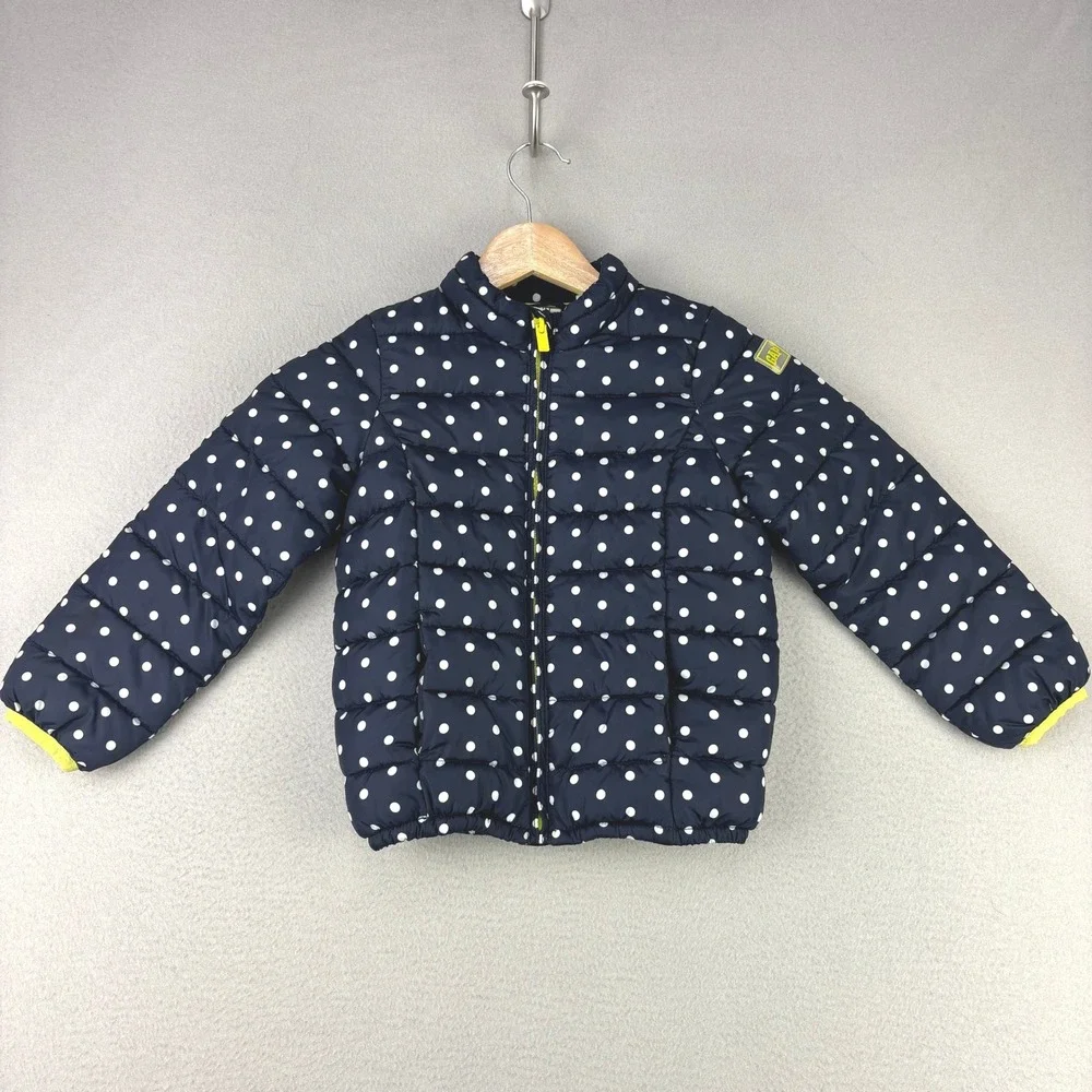 Baby Gap Polka Dot Puffer Jacket‎ Kids 5T Navy Blue Casual Lightweight Coat